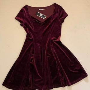 Lucy Paris velvet fit-and-flare dress